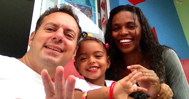 Familien Bock foran Fish Spa